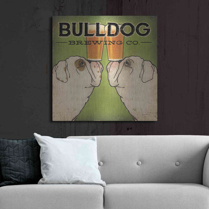 Luxe Metal Art 'Bulldog Brewing' by Ryan Fowler, Metal Wall Art,36x36