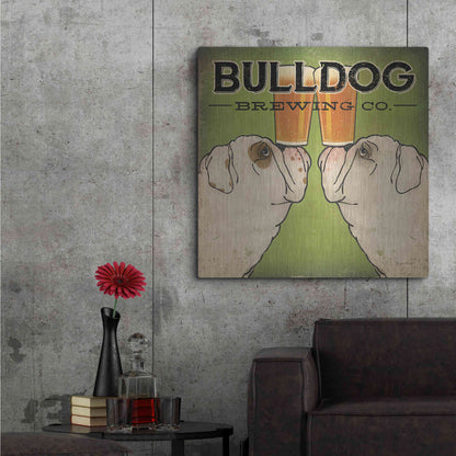 Luxe Metal Art 'Bulldog Brewing' by Ryan Fowler, Metal Wall Art,36x36