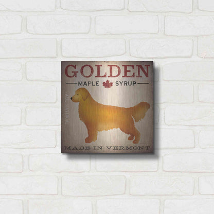 Luxe Metal Art 'Golden Dog At Show' by Ryan Fowler, Metal Wall Art,12x12