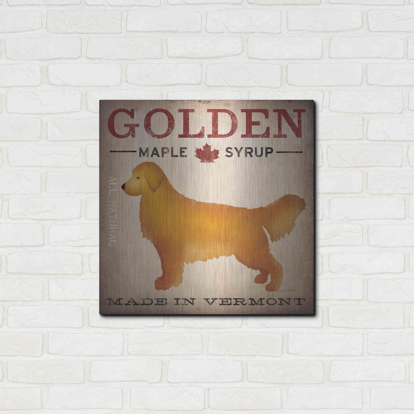 Luxe Metal Art 'Golden Dog At Show' by Ryan Fowler, Metal Wall Art,24x24
