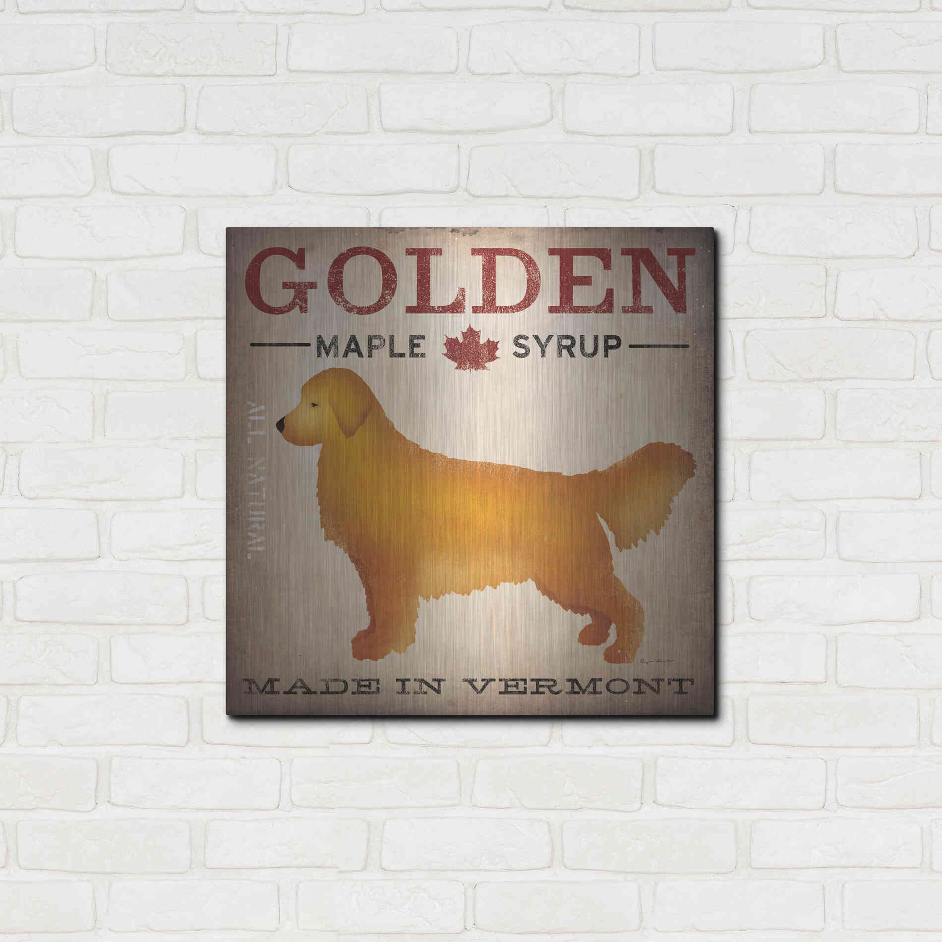 Luxe Metal Art 'Golden Dog At Show' by Ryan Fowler, Metal Wall Art,24x24
