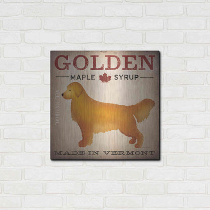Luxe Metal Art 'Golden Dog At Show' by Ryan Fowler, Metal Wall Art,24x24