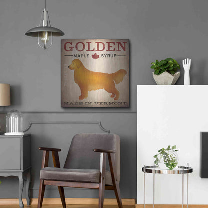 Luxe Metal Art 'Golden Dog At Show' by Ryan Fowler, Metal Wall Art,24x24