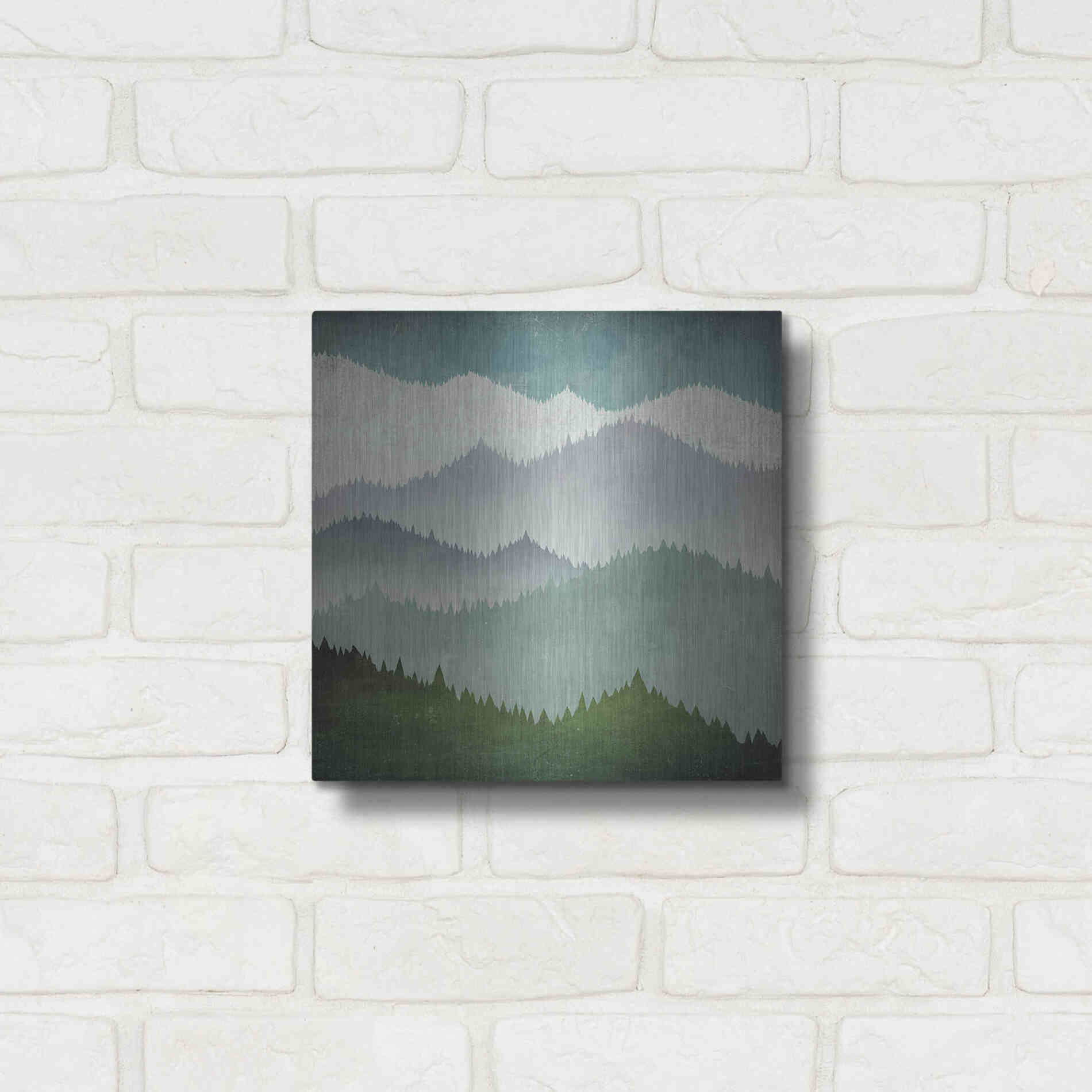 Luxe Metal Art 'First Snow' by Ryan Fowler, Metal Wall Art,12x12