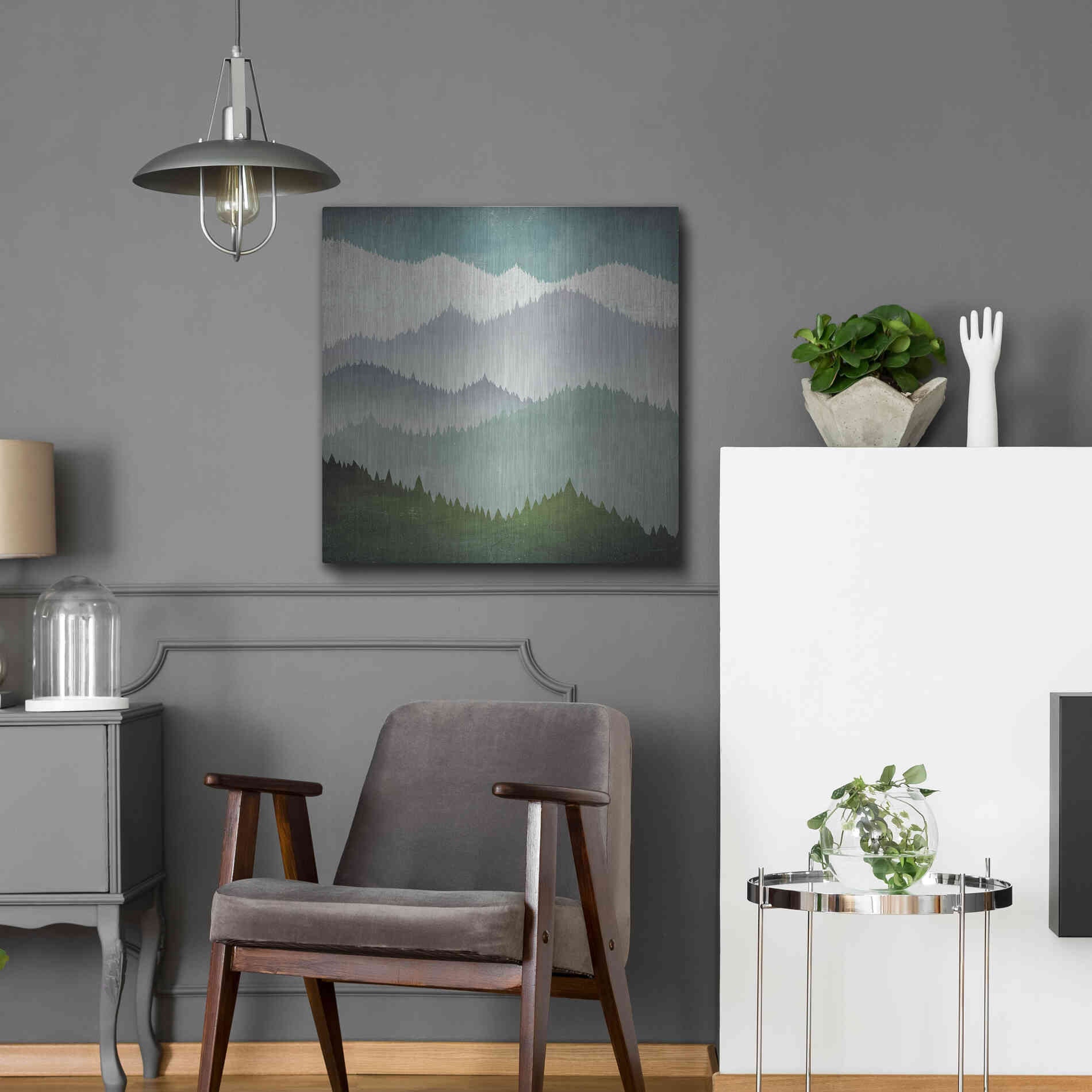 Luxe Metal Art 'First Snow' by Ryan Fowler, Metal Wall Art,24x24