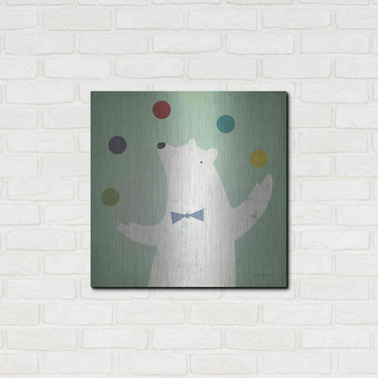 Luxe Metal Art 'Circus Polar Bear Colorful' by Ryan Fowler, Metal Wall Art,24x24