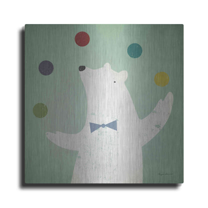 Luxe Metal Art 'Circus Polar Bear Colorful' by Ryan Fowler, Metal Wall Art