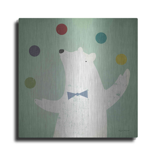 Luxe Metal Art 'Circus Polar Bear Colorful' by Ryan Fowler, Metal Wall Art