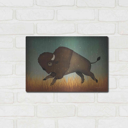 Luxe Metal Art 'Buffalo Bison II' by Ryan Fowler, Metal Wall Art,16x12