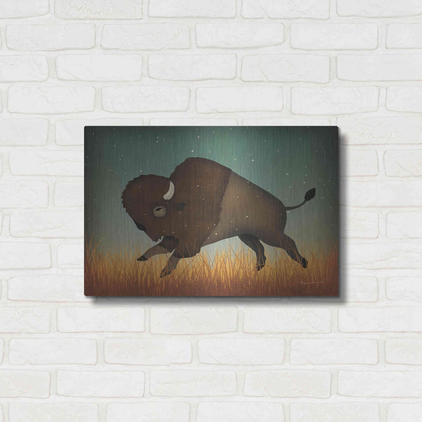 Luxe Metal Art 'Buffalo Bison II' by Ryan Fowler, Metal Wall Art,24x16