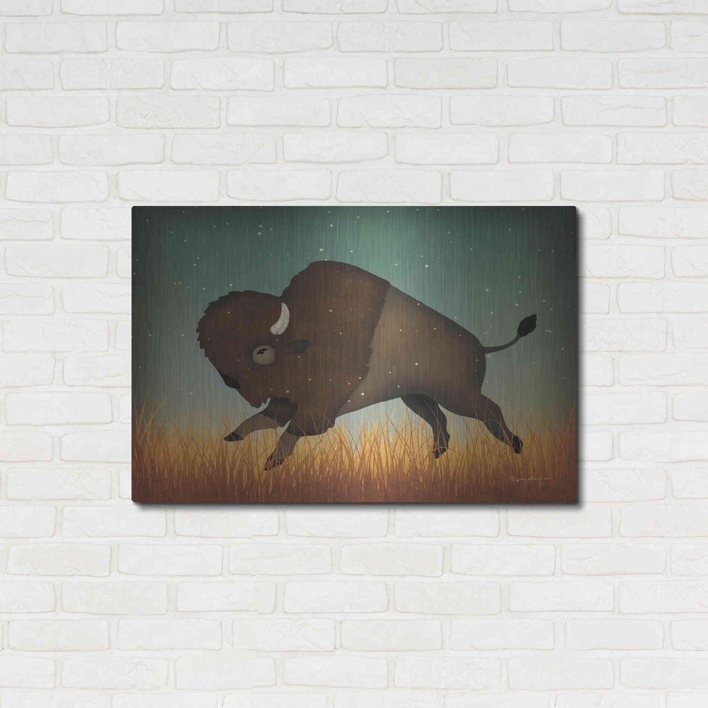 Luxe Metal Art 'Buffalo Bison II' by Ryan Fowler, Metal Wall Art,36x24