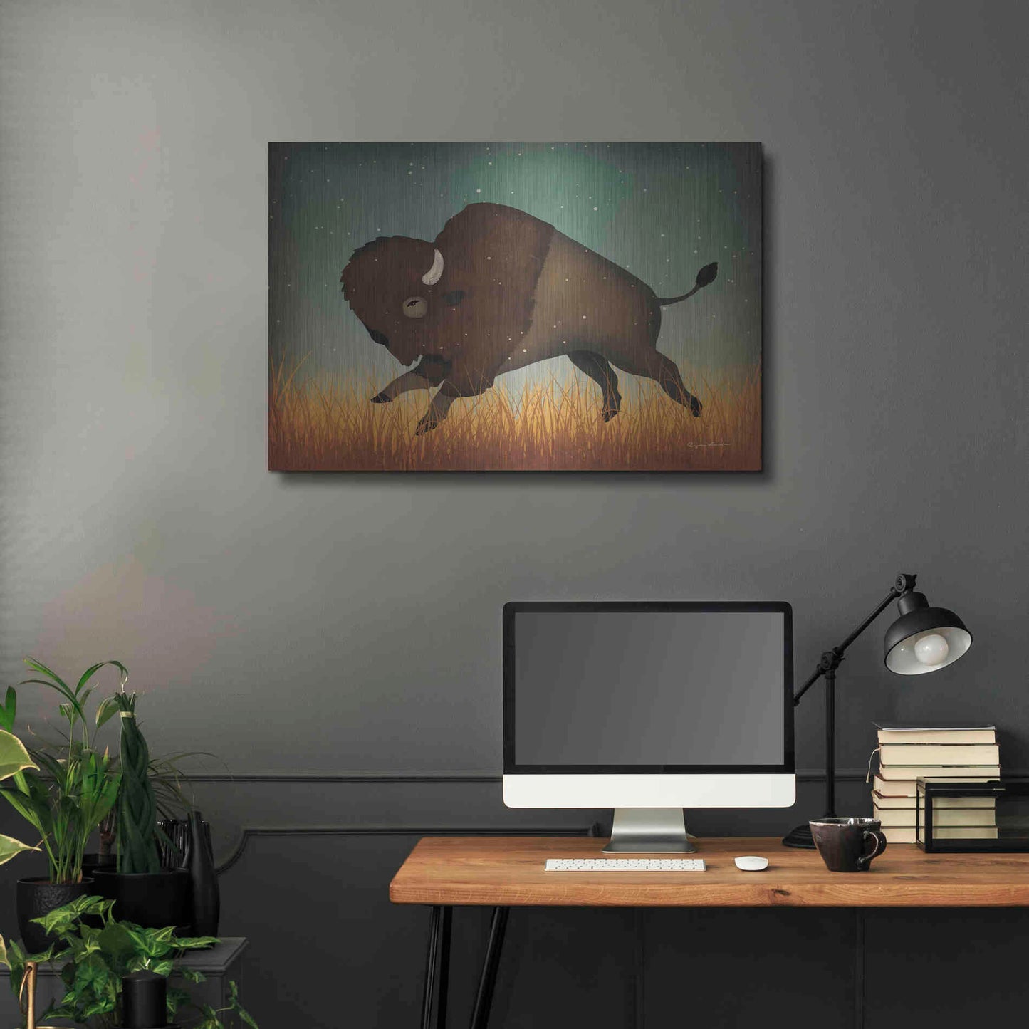 Luxe Metal Art 'Buffalo Bison II' by Ryan Fowler, Metal Wall Art,36x24