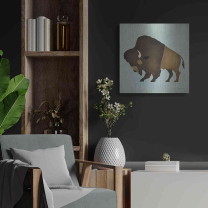 Luxe Metal Art 'Buffalo Bison I' by Ryan Fowler, Metal Wall Art,24x24
