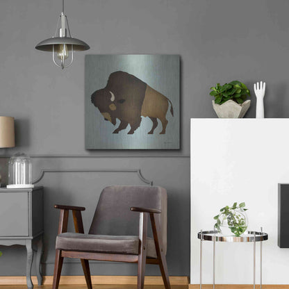 Luxe Metal Art 'Buffalo Bison I' by Ryan Fowler, Metal Wall Art,24x24