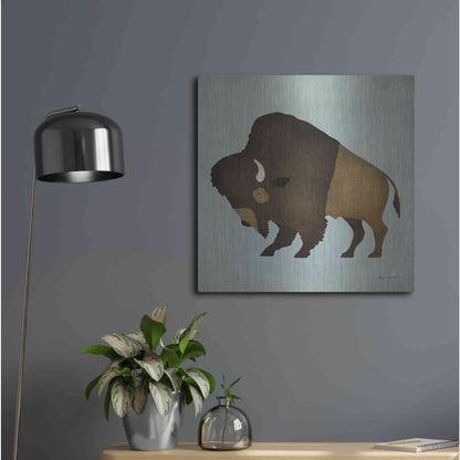 Luxe Metal Art 'Buffalo Bison I' by Ryan Fowler, Metal Wall Art,24x24