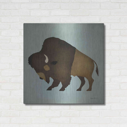 Luxe Metal Art 'Buffalo Bison I' by Ryan Fowler, Metal Wall Art,36x36