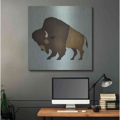 Luxe Metal Art 'Buffalo Bison I' by Ryan Fowler, Metal Wall Art,36x36