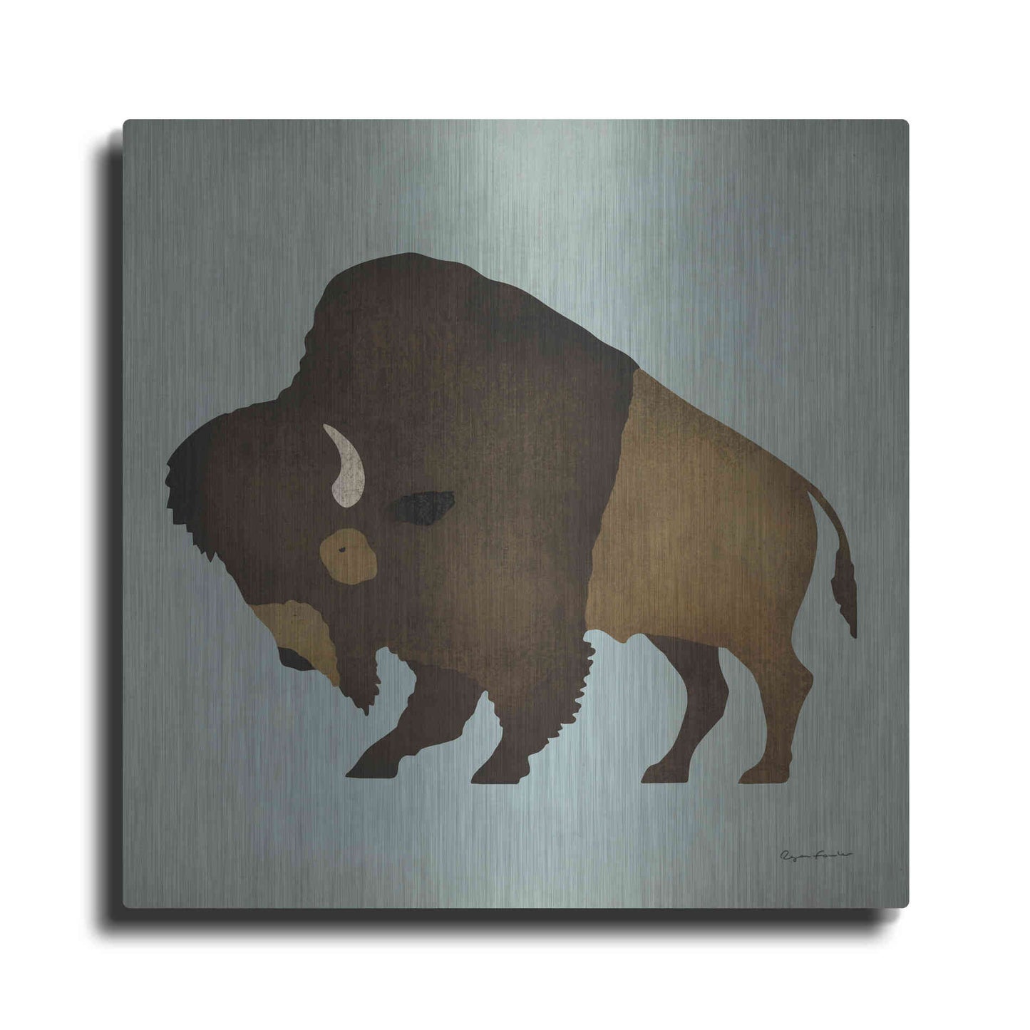 Luxe Metal Art 'Buffalo Bison I' by Ryan Fowler, Metal Wall Art