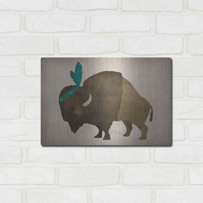 Luxe Metal Art 'Buffalo Bison III' by Ryan Fowler, Metal Wall Art,16x12