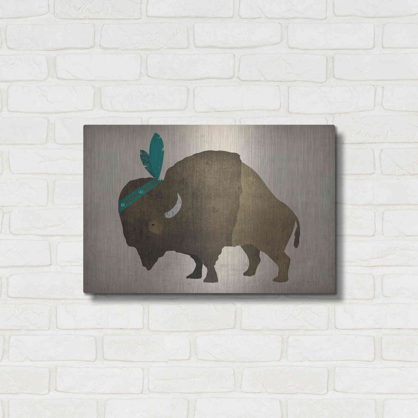 Luxe Metal Art 'Buffalo Bison III' by Ryan Fowler, Metal Wall Art,24x16
