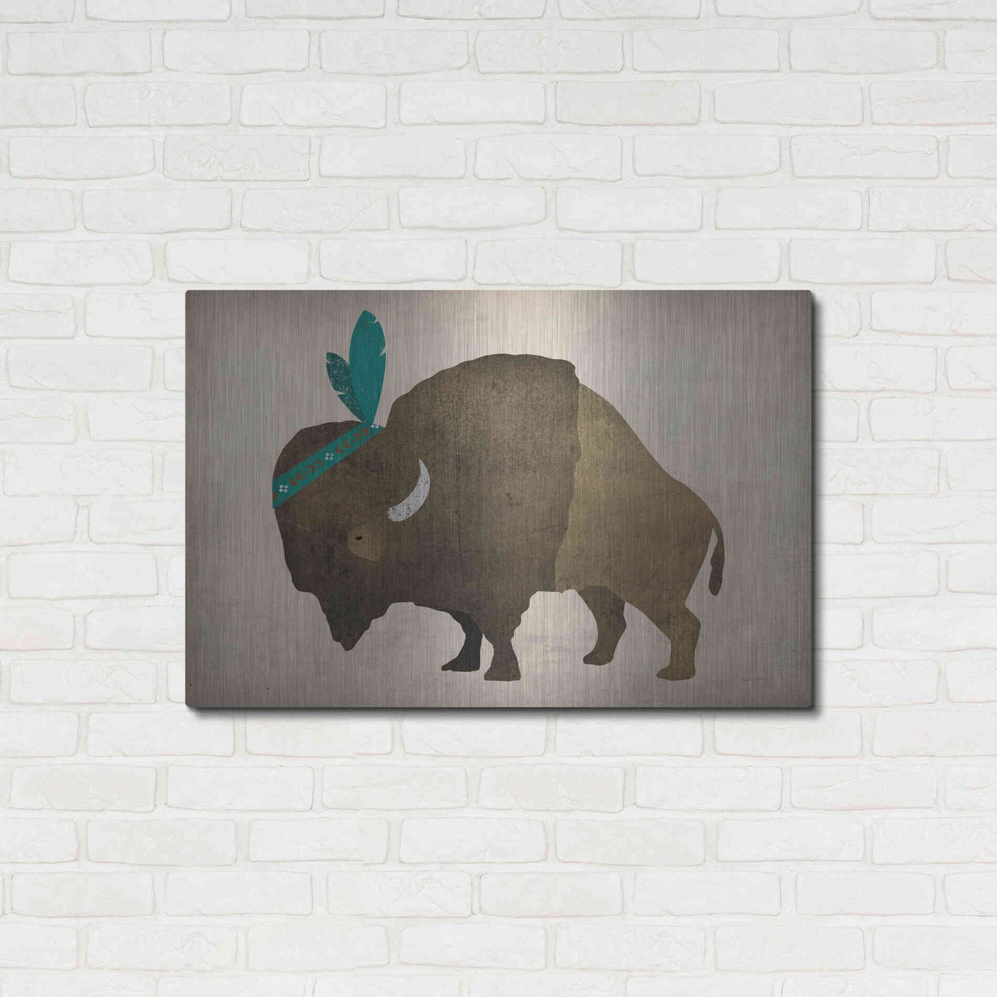 Luxe Metal Art 'Buffalo Bison III' by Ryan Fowler, Metal Wall Art,36x24