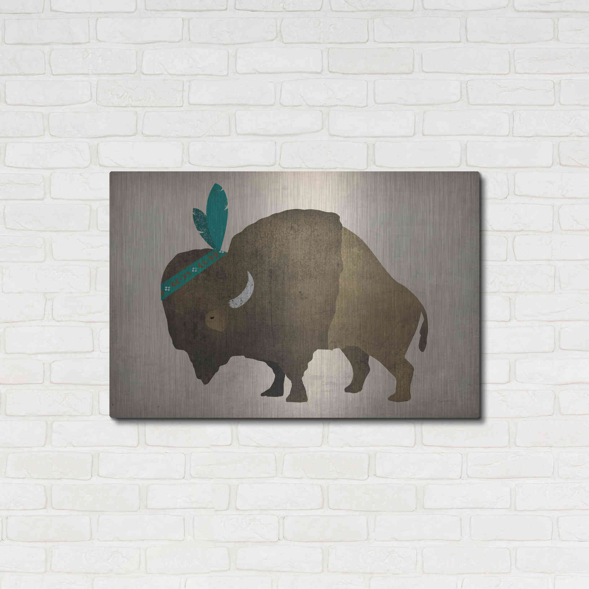 Luxe Metal Art 'Buffalo Bison III' by Ryan Fowler, Metal Wall Art,36x24