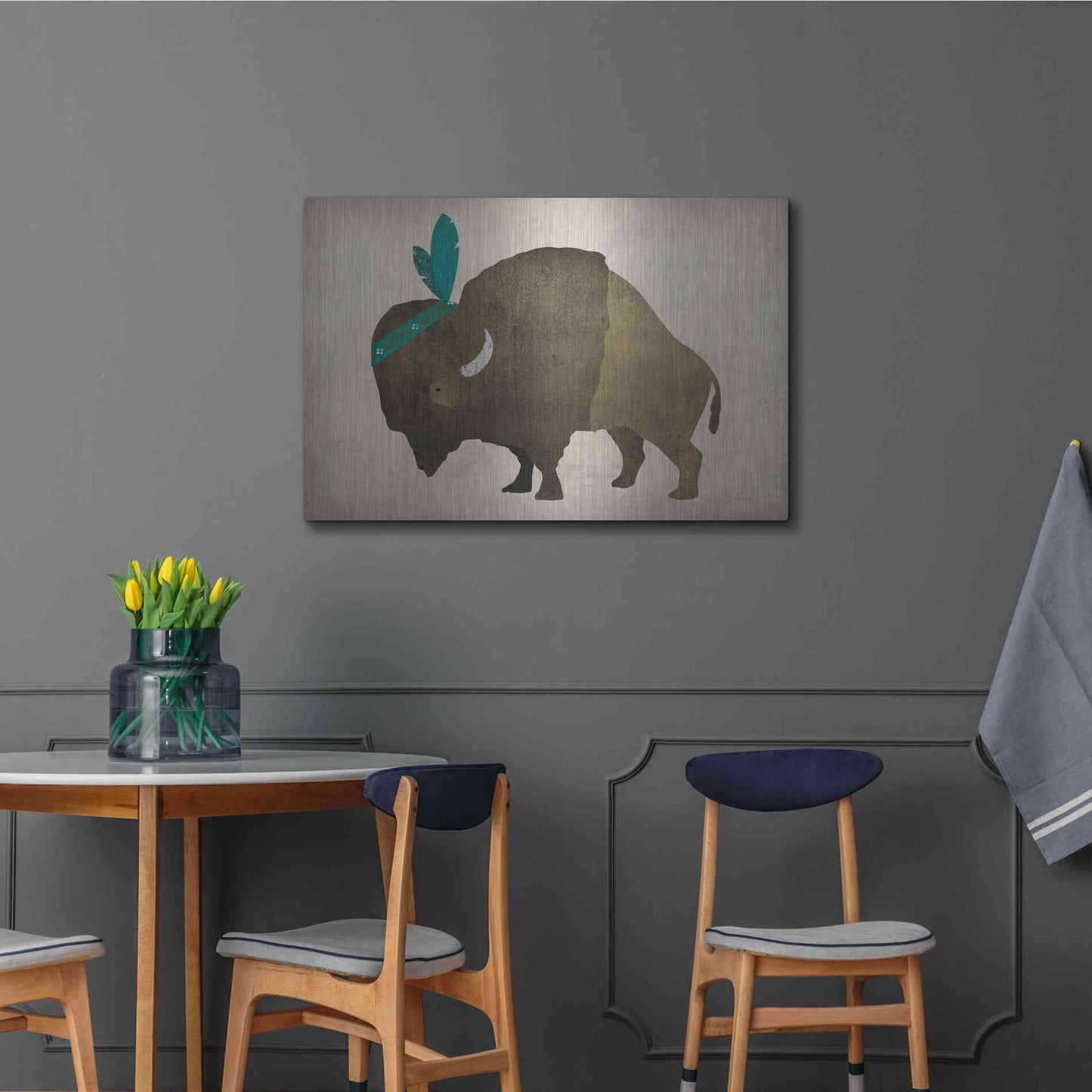 Luxe Metal Art 'Buffalo Bison III' by Ryan Fowler, Metal Wall Art,36x24