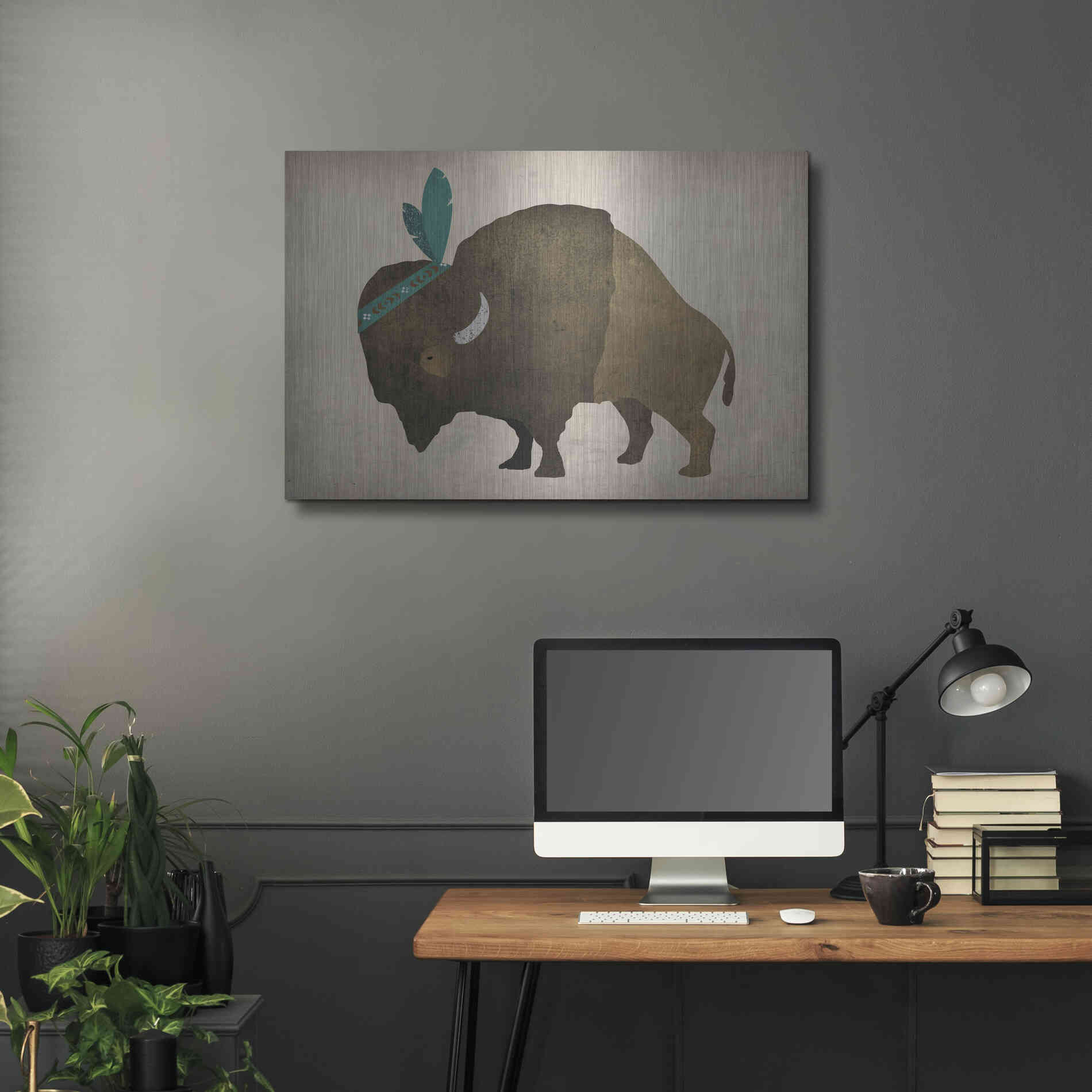 Luxe Metal Art 'Buffalo Bison III' by Ryan Fowler, Metal Wall Art,36x24