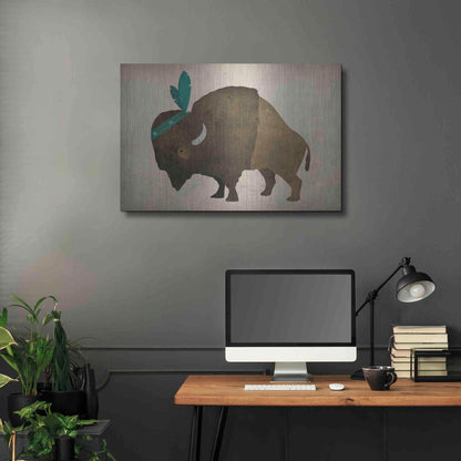 Luxe Metal Art 'Buffalo Bison III' by Ryan Fowler, Metal Wall Art,36x24