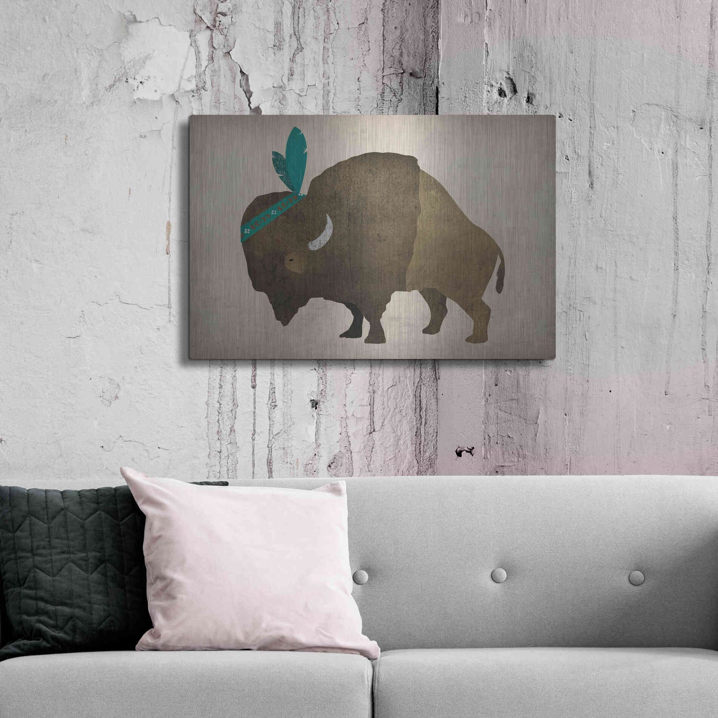 Luxe Metal Art 'Buffalo Bison III' by Ryan Fowler, Metal Wall Art,36x24