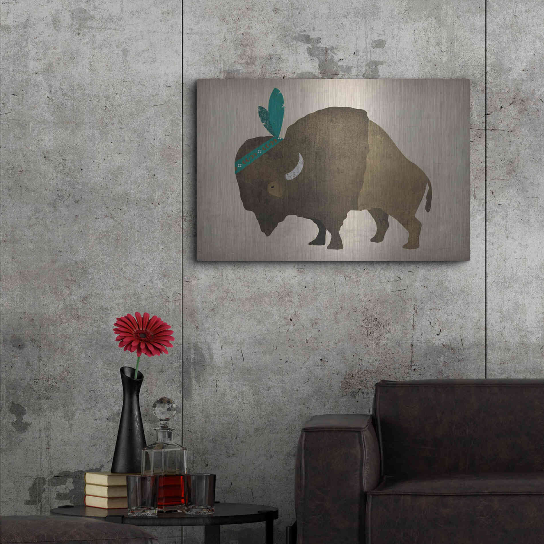 Luxe Metal Art 'Buffalo Bison III' by Ryan Fowler, Metal Wall Art,36x24