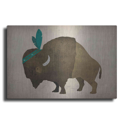 Luxe Metal Art 'Buffalo Bison III' by Ryan Fowler, Metal Wall Art