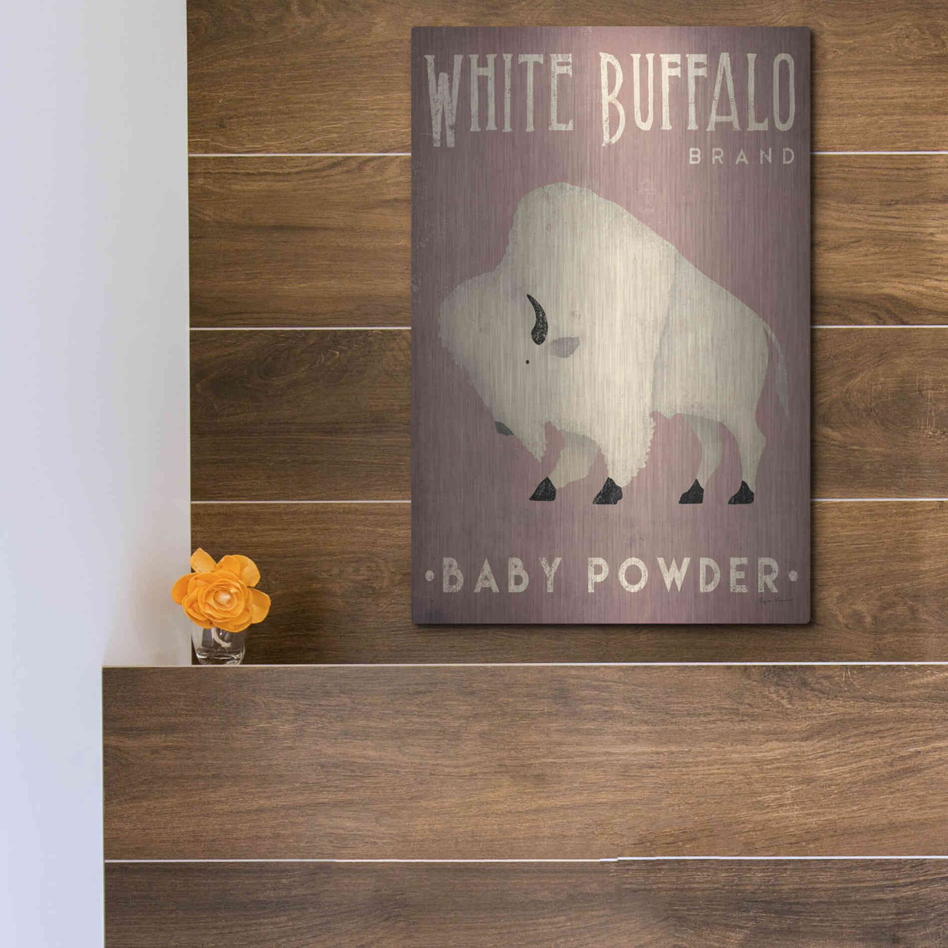 Luxe Metal Art 'Buffalo Bison IV' by Ryan Fowler, Metal Wall Art,12x16