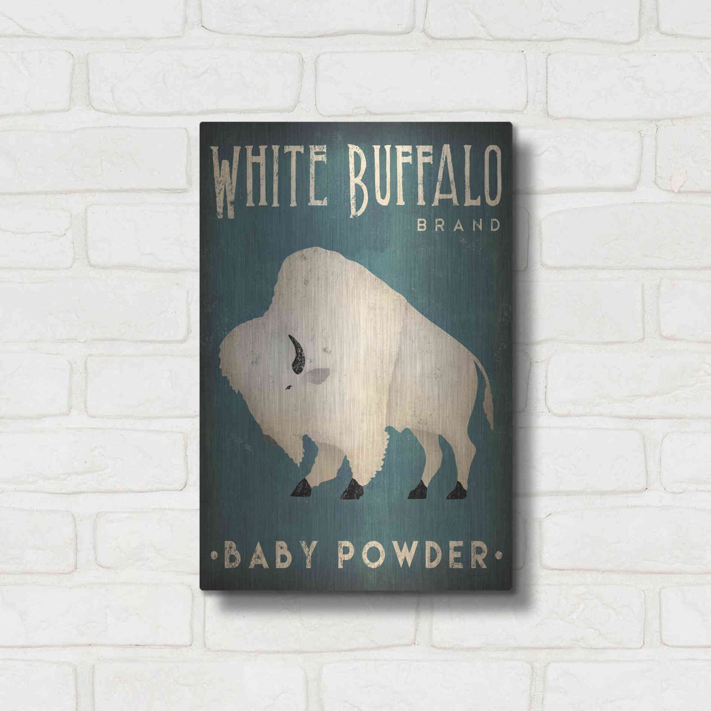 Luxe Metal Art 'Buffalo Bison V' by Ryan Fowler, Metal Wall Art,12x16