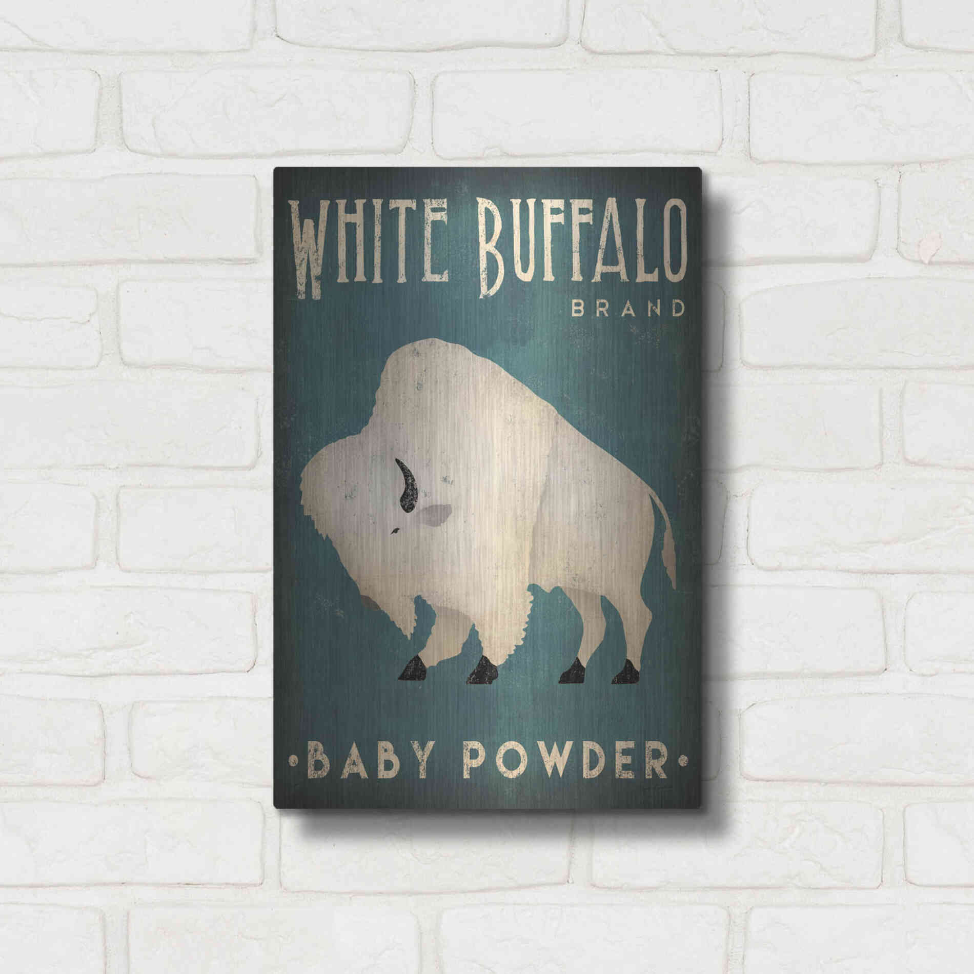 Luxe Metal Art 'Buffalo Bison V' by Ryan Fowler, Metal Wall Art,12x16