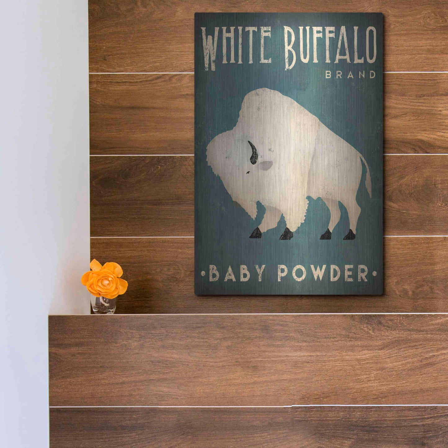 Luxe Metal Art 'Buffalo Bison V' by Ryan Fowler, Metal Wall Art,12x16