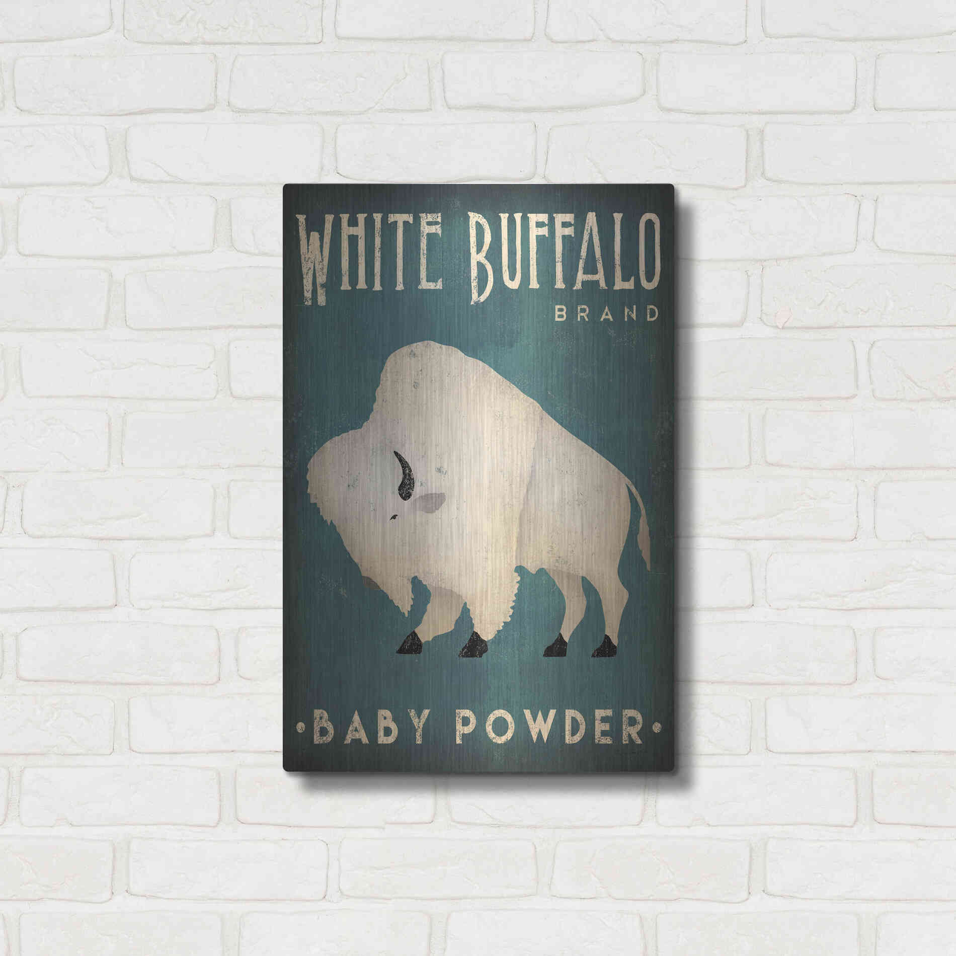 Luxe Metal Art 'Buffalo Bison V' by Ryan Fowler, Metal Wall Art,16x24