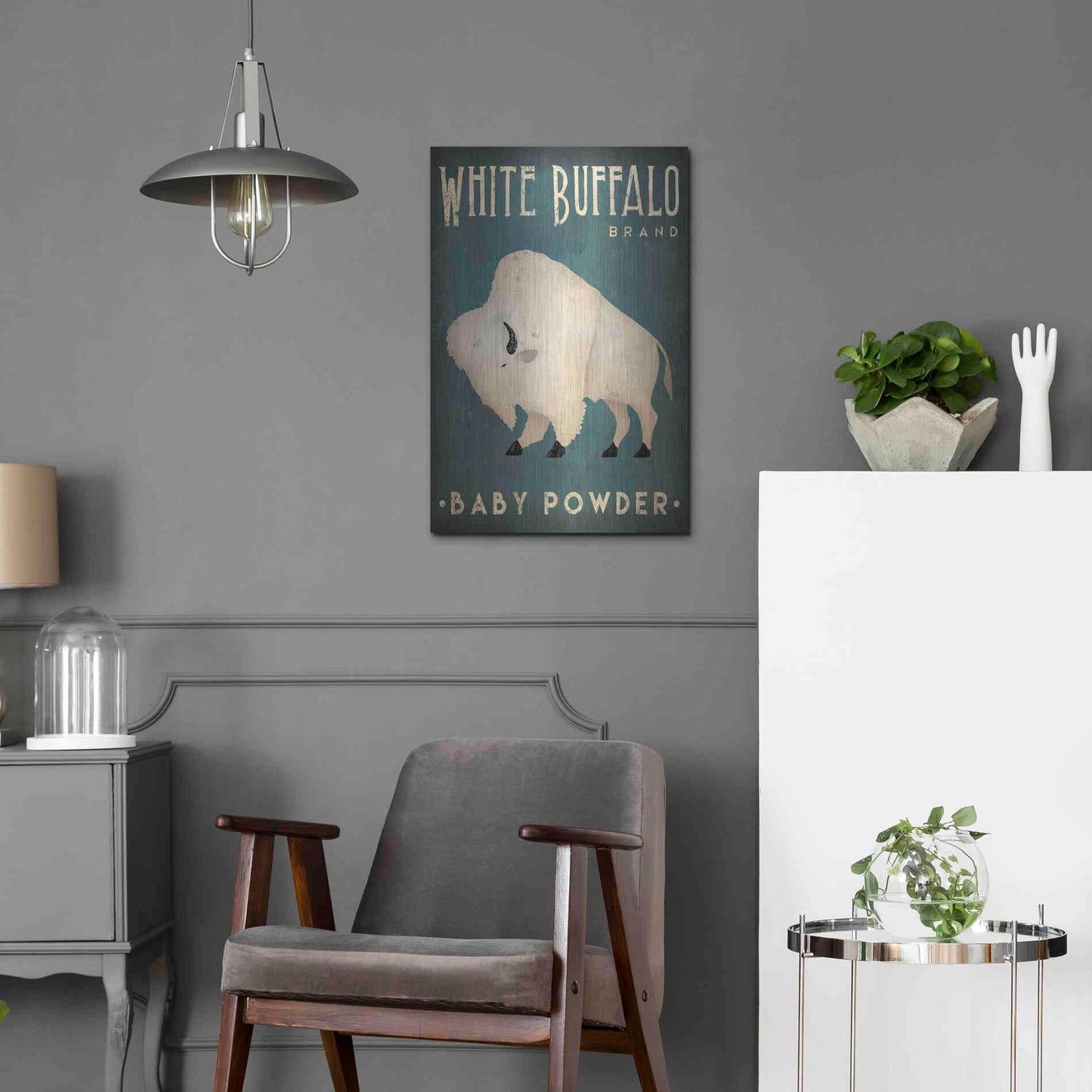 Luxe Metal Art 'Buffalo Bison V' by Ryan Fowler, Metal Wall Art,16x24