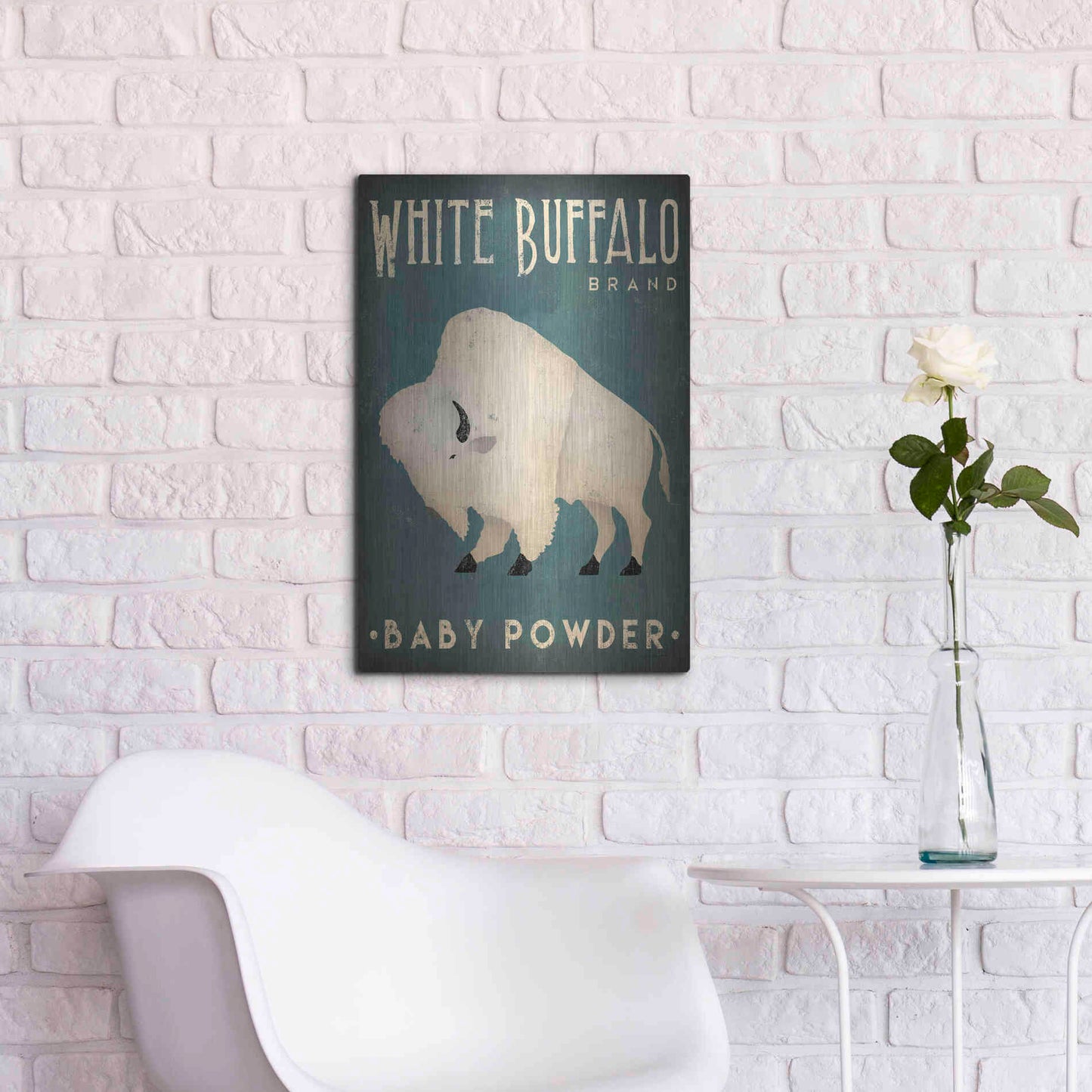 Luxe Metal Art 'Buffalo Bison V' by Ryan Fowler, Metal Wall Art,16x24