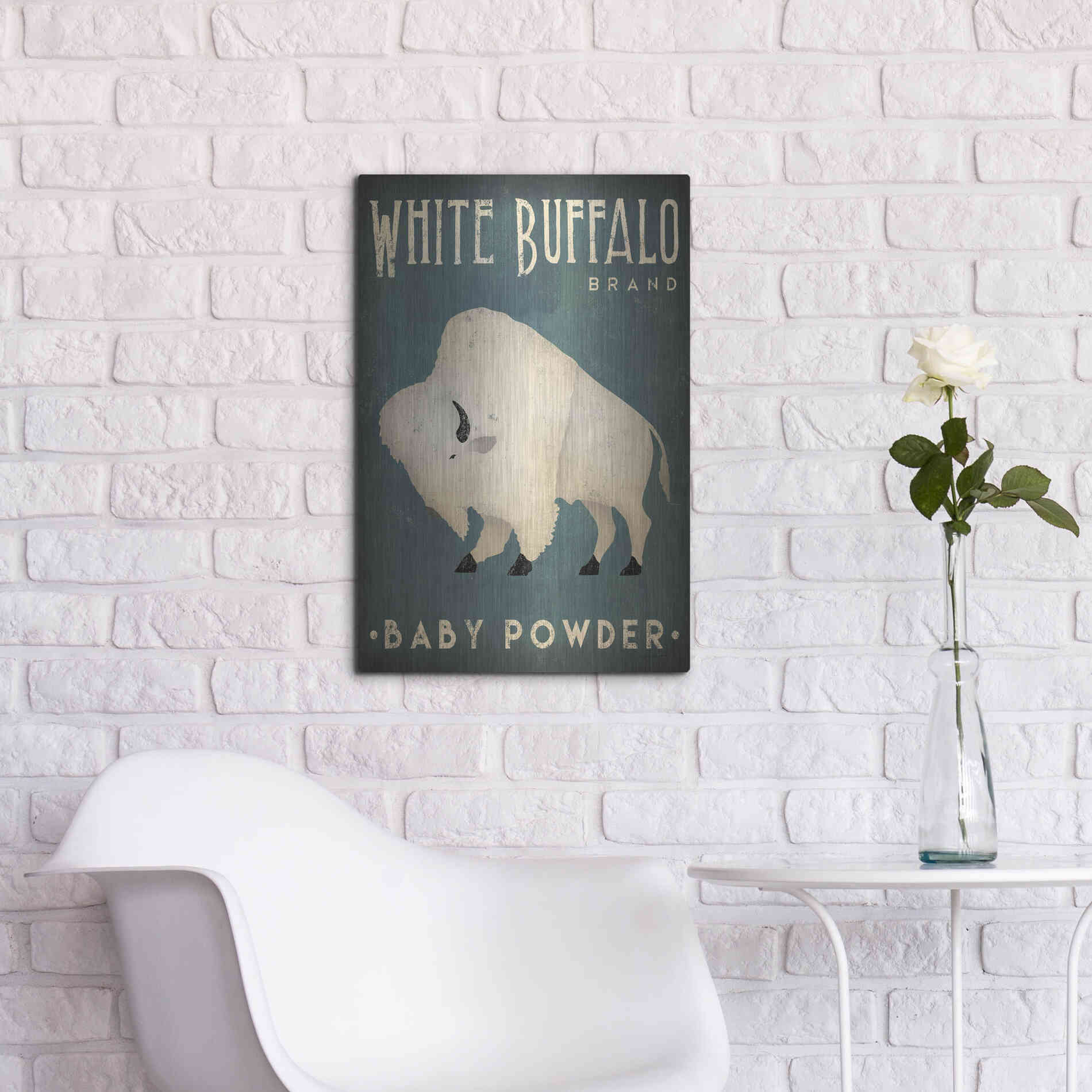 Luxe Metal Art 'Buffalo Bison V' by Ryan Fowler, Metal Wall Art,16x24