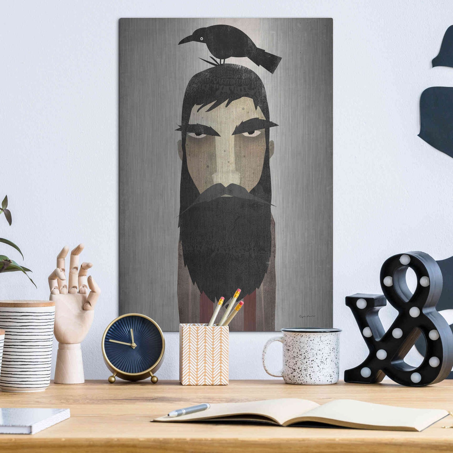 Luxe Metal Art 'Lumberjack Crop' by Ryan Fowler, Metal Wall Art,12x16