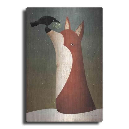 Luxe Metal Art 'Fox And Mistletoe' by Ryan Fowler, Metal Wall Art