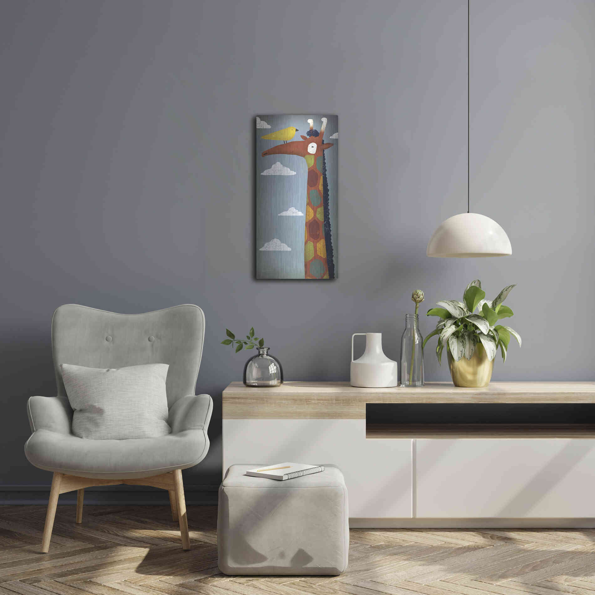 Luxe Metal Art 'Giraffe' by Ryan Fowler, Metal Wall Art,12x24