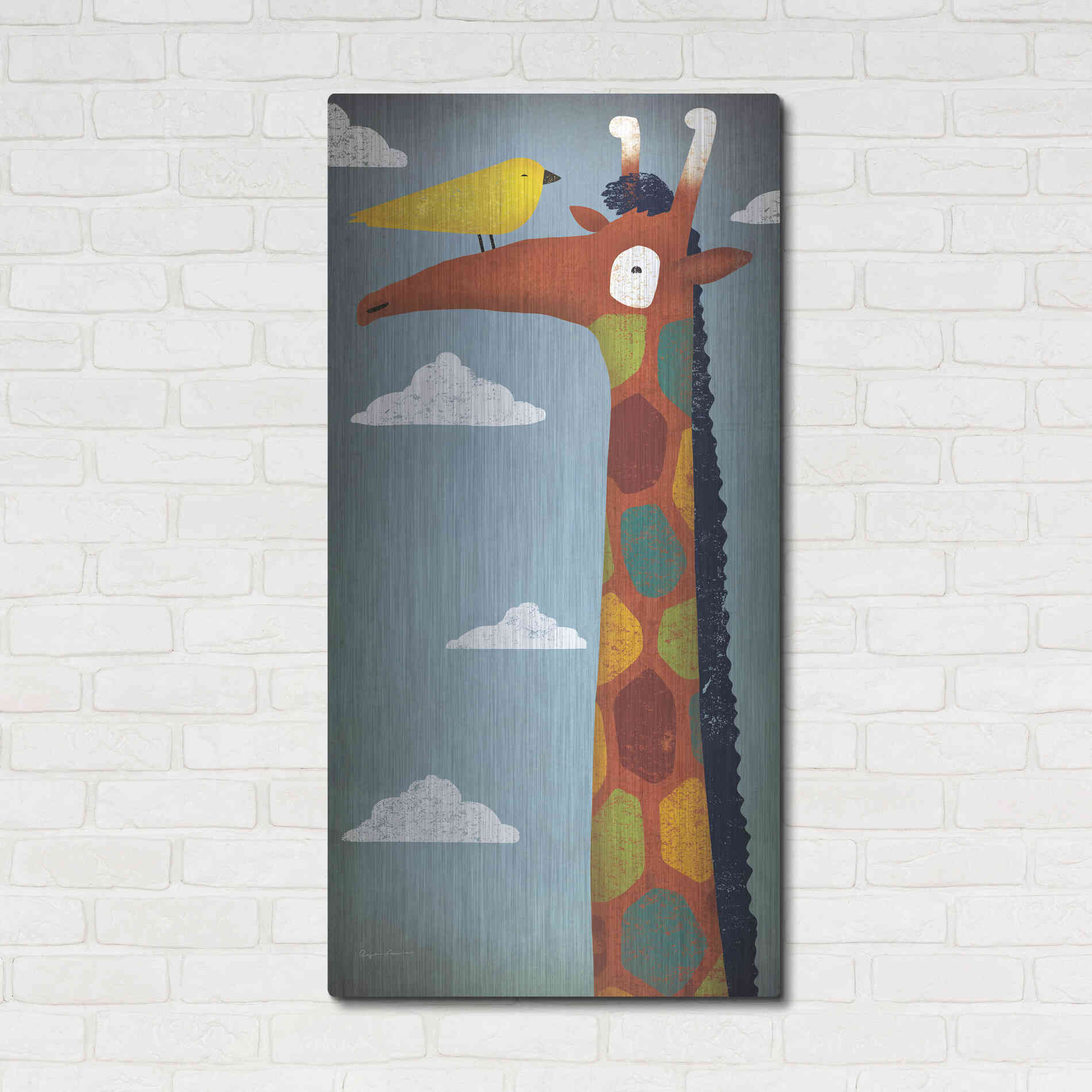 Luxe Metal Art 'Giraffe' by Ryan Fowler, Metal Wall Art,24x48