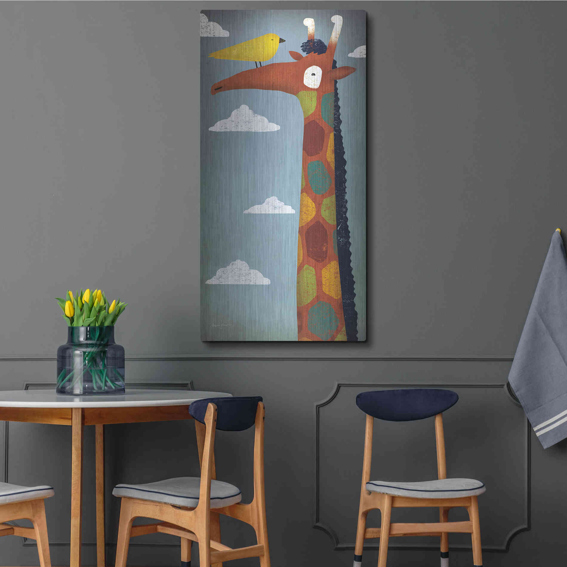 Luxe Metal Art 'Giraffe' by Ryan Fowler, Metal Wall Art,24x48