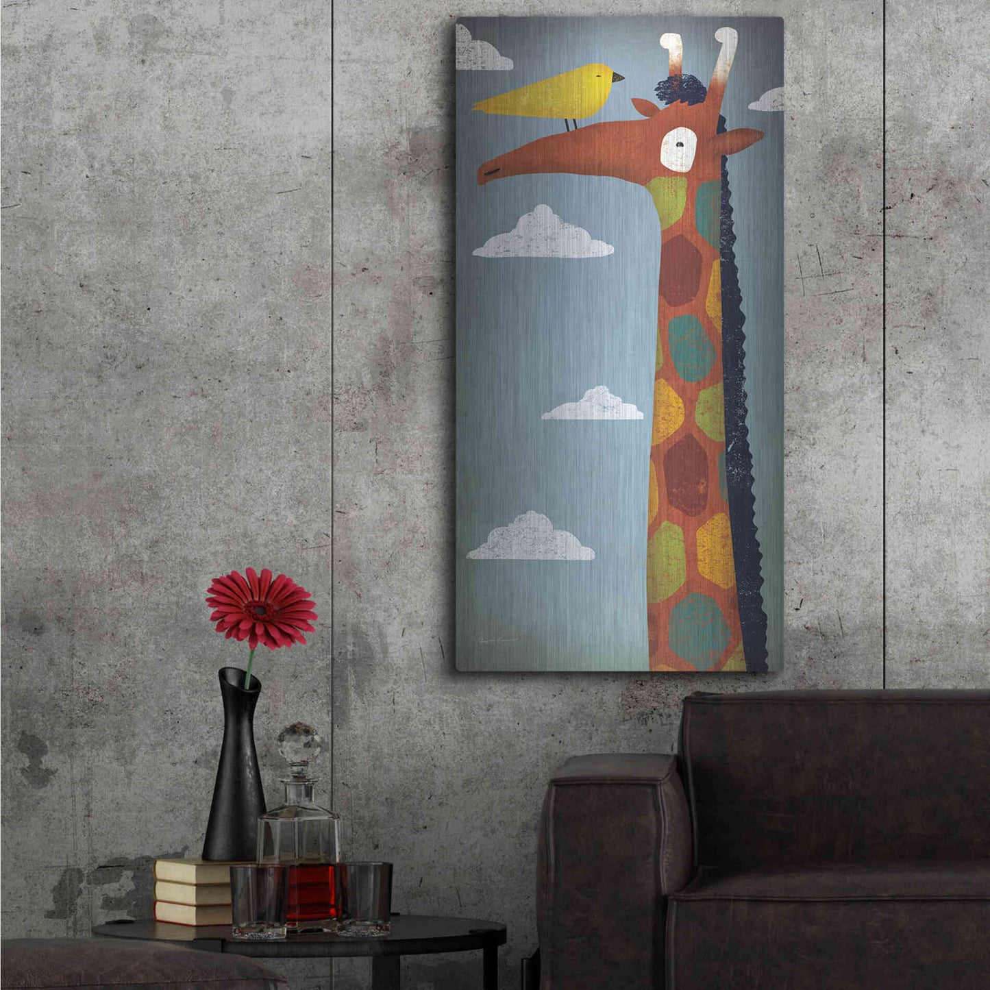 Luxe Metal Art 'Giraffe' by Ryan Fowler, Metal Wall Art,24x48