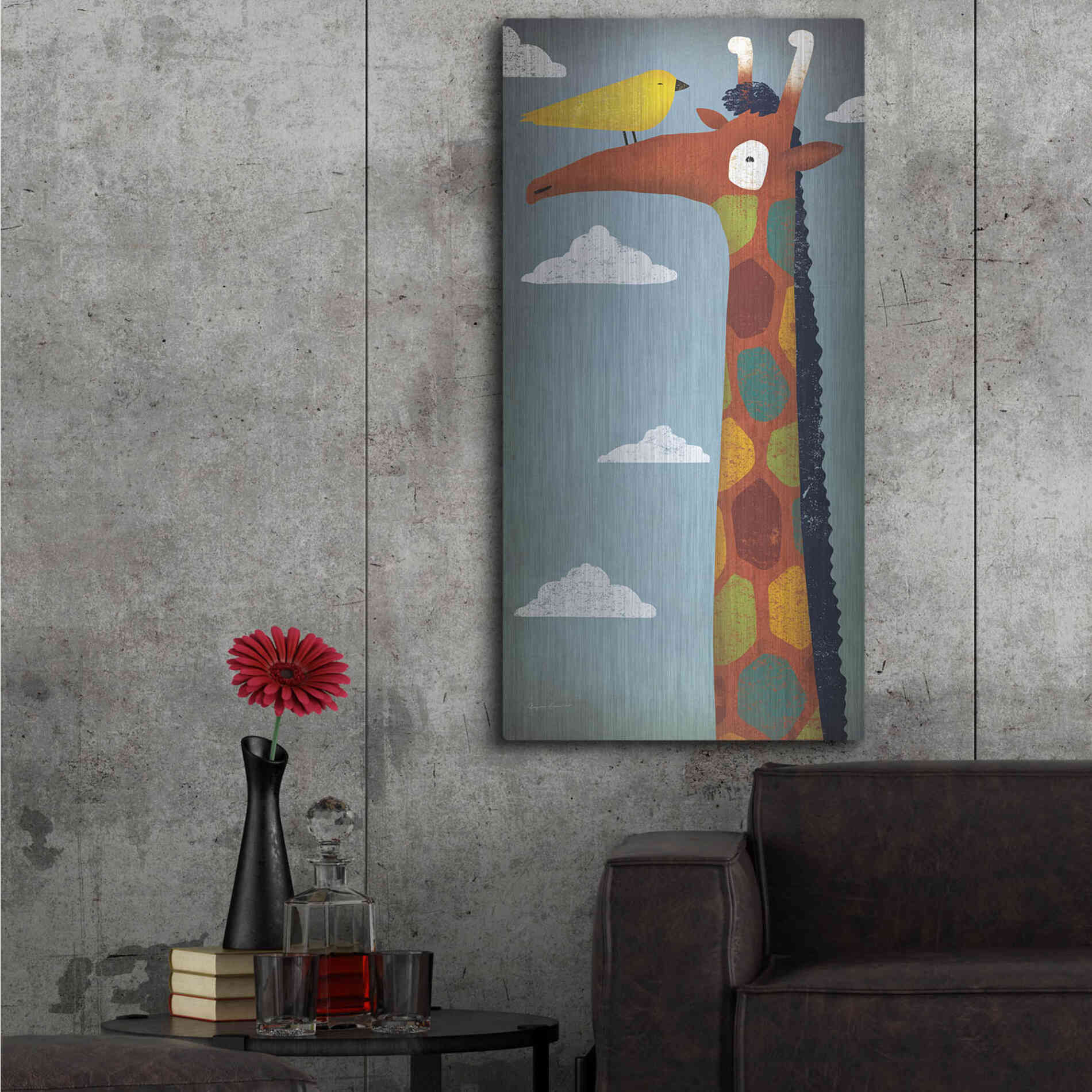 Luxe Metal Art 'Giraffe' by Ryan Fowler, Metal Wall Art,24x48