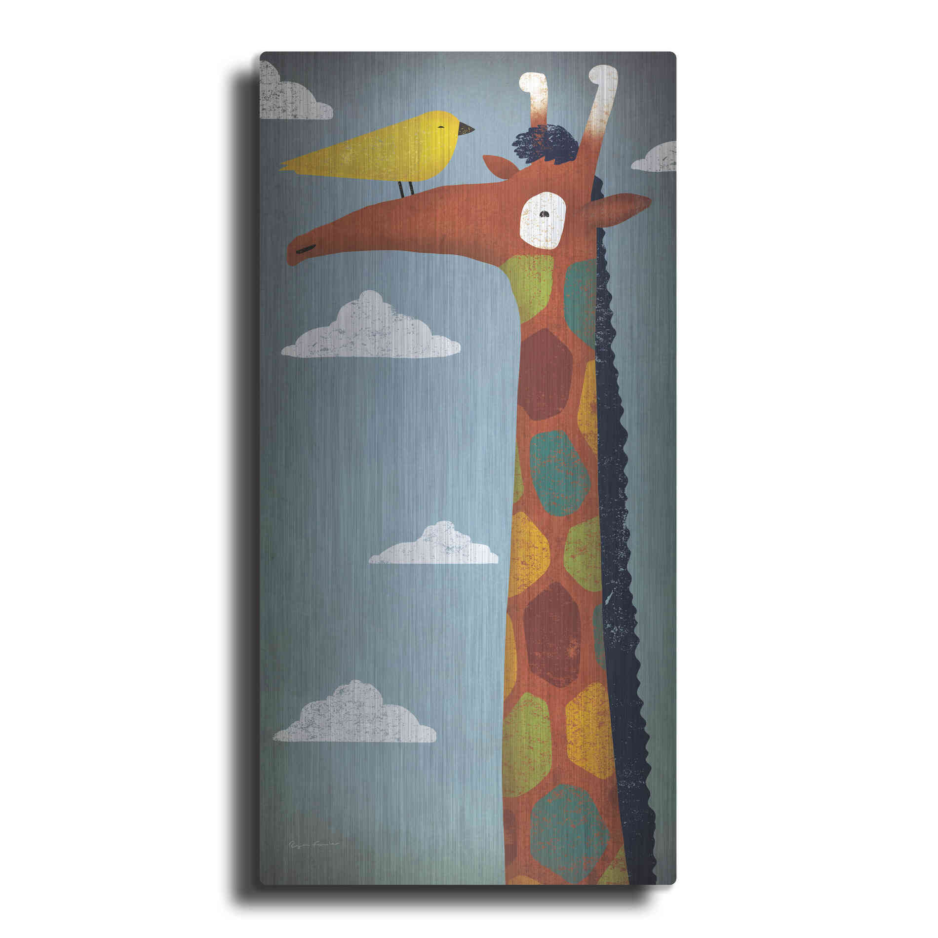 Luxe Metal Art 'Giraffe' by Ryan Fowler, Metal Wall Art