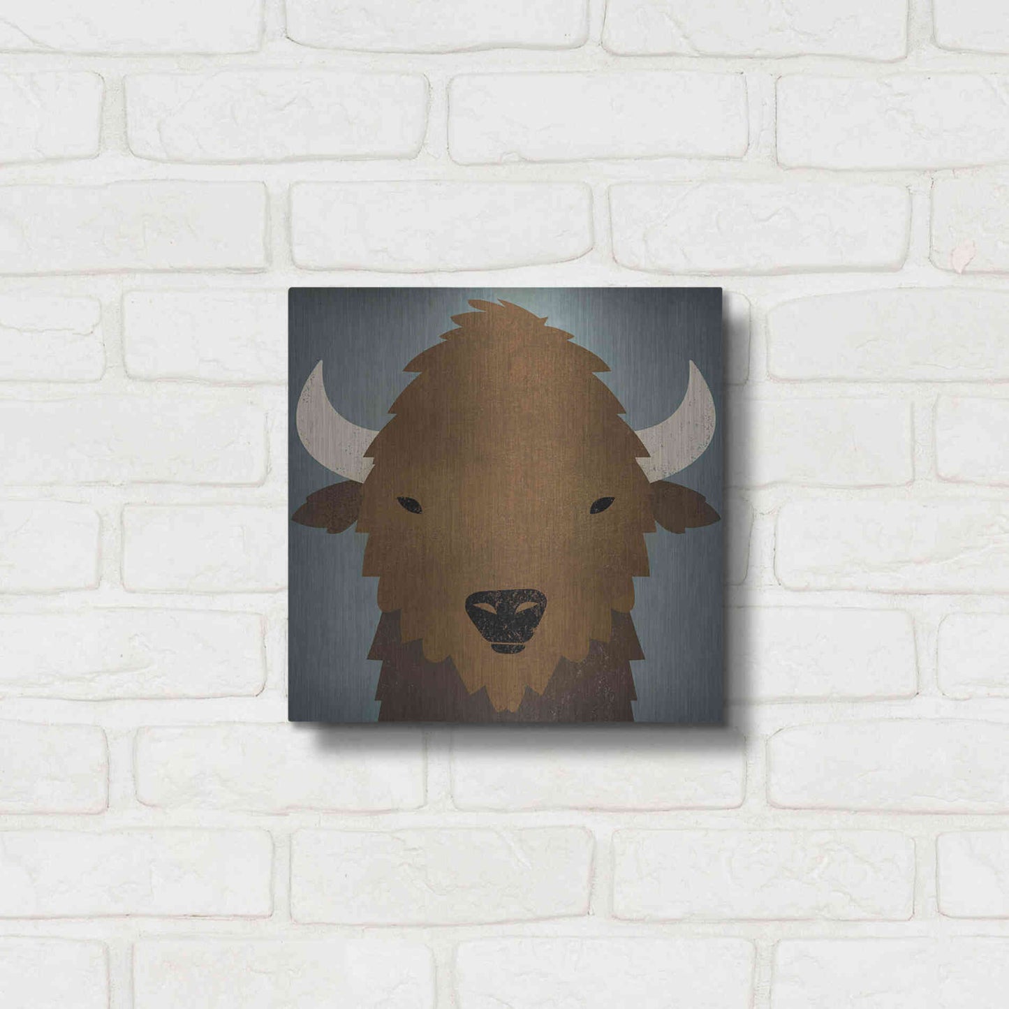 Luxe Metal Art 'Buffalo II' by Ryan Fowler, Metal Wall Art,12x12