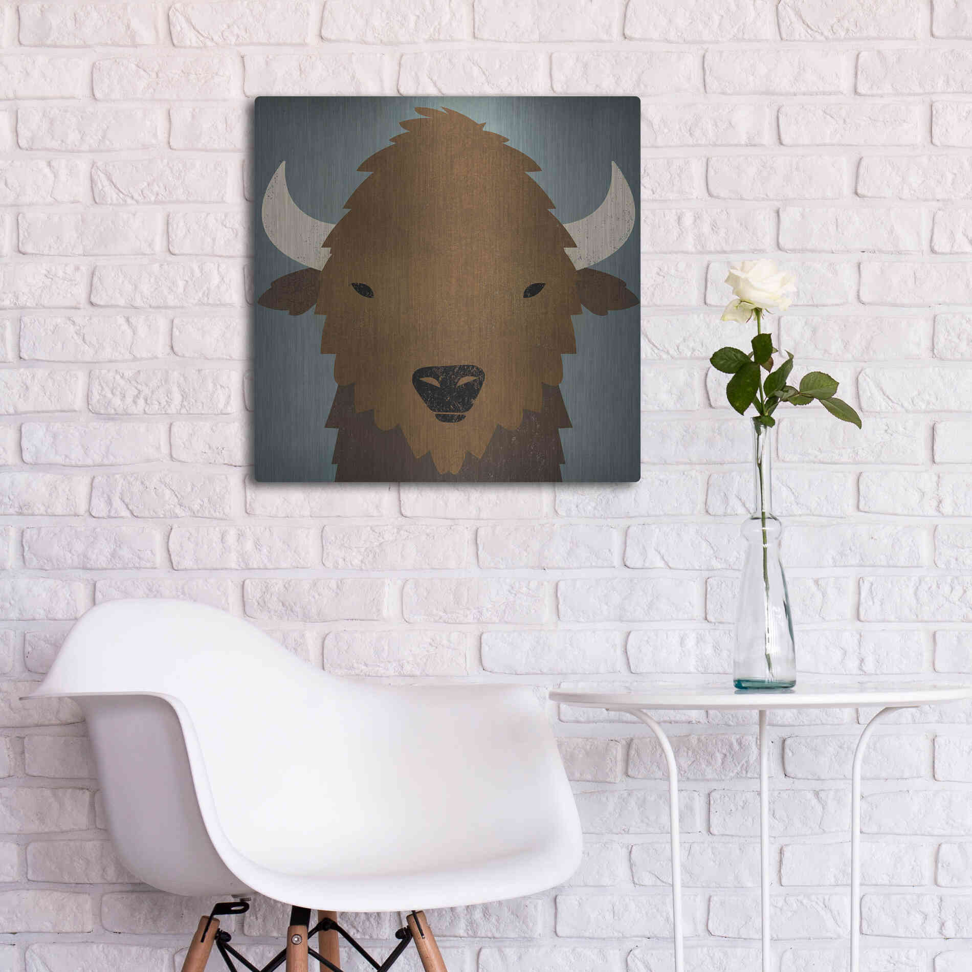 Luxe Metal Art 'Buffalo II' by Ryan Fowler, Metal Wall Art,24x24